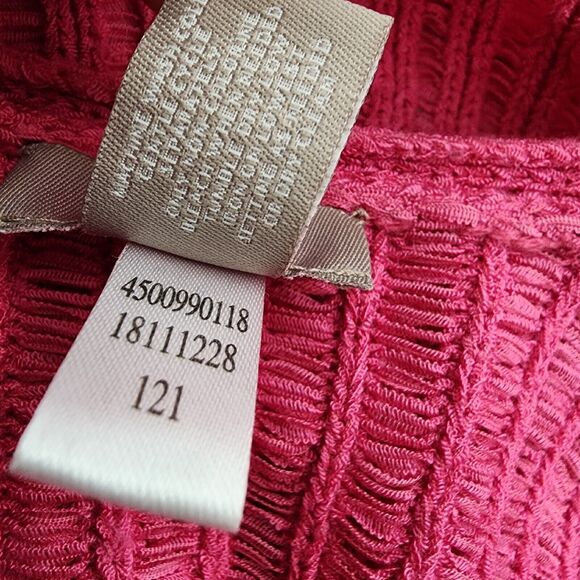 Chico's Womens Cardigan Sweater Size 0 Small Pink Elbow Sleeve Knit Ribbed Open - Picture 9 of 9